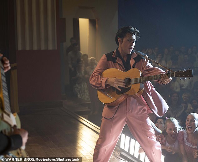 Critical acclaim: The 31-year-old actor is shown in a still image portraying Elvis Presley in the biopic Elvis.