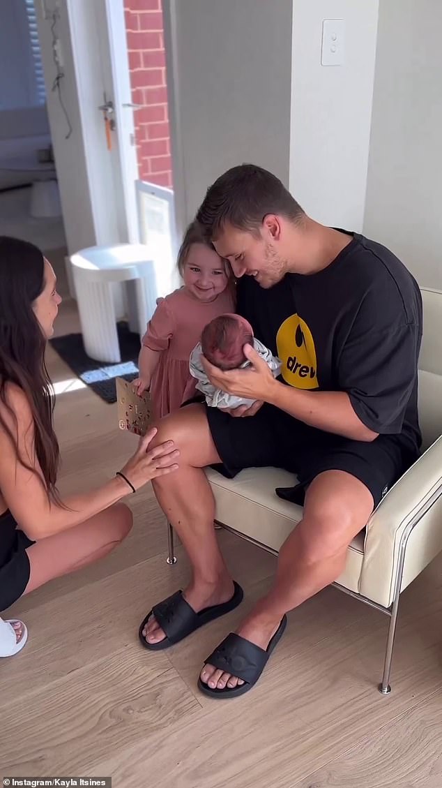 After giving birth to Jax, she and Jae introduced their baby boy to their older sister Arna, capturing the sweet moment on video.