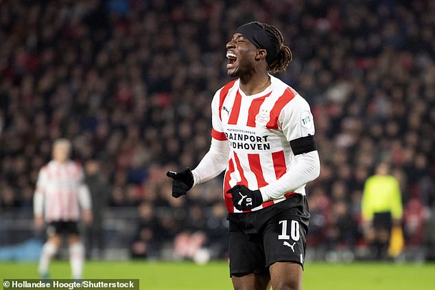 Madueke, 20, has been at PSV Eindhoven since 2018 and has four England Under-21 caps