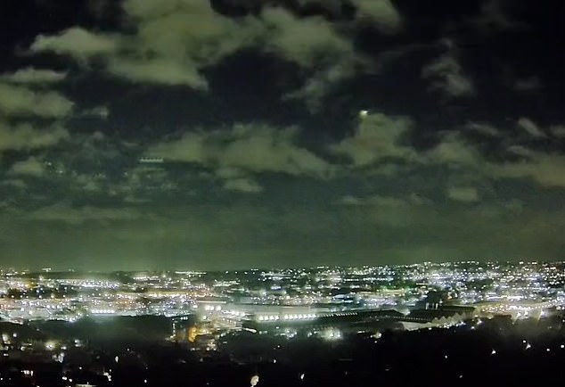 The meteorite was recorded by Sheffield's weather camera as it passed over the city on Monday night.