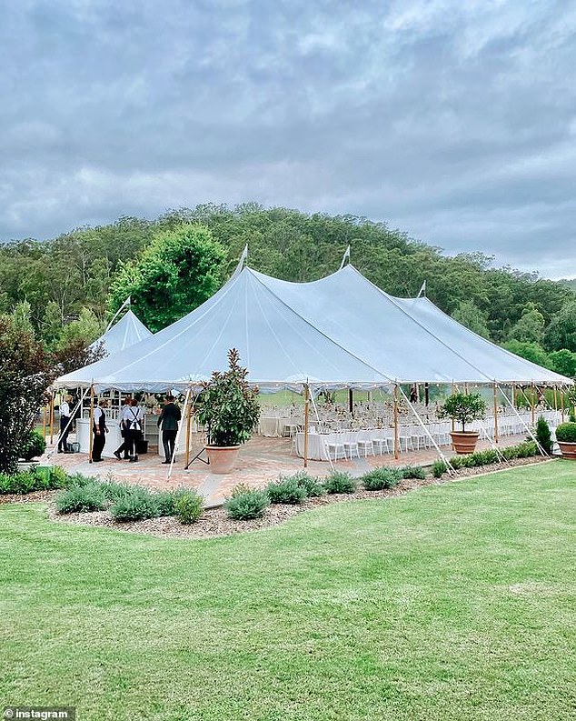 The weather was certainly kind to the couple and their guests, who partied under the illuminated marquee all night.