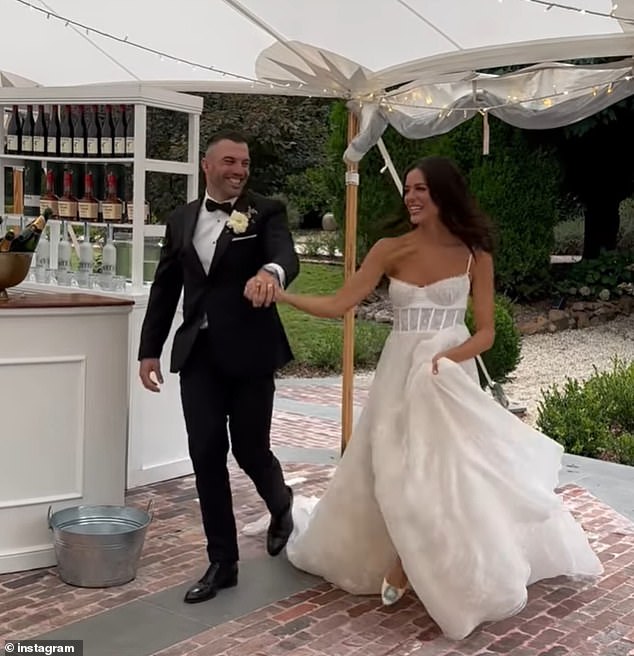 A saxophonist played while the couple hung out together