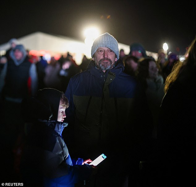 Disappointed: Cosmic Girl returned to a somewhat lukewarm reception at Cornwall Spaceport at about 23:55 GMT on Monday as disheartened spectators looked on