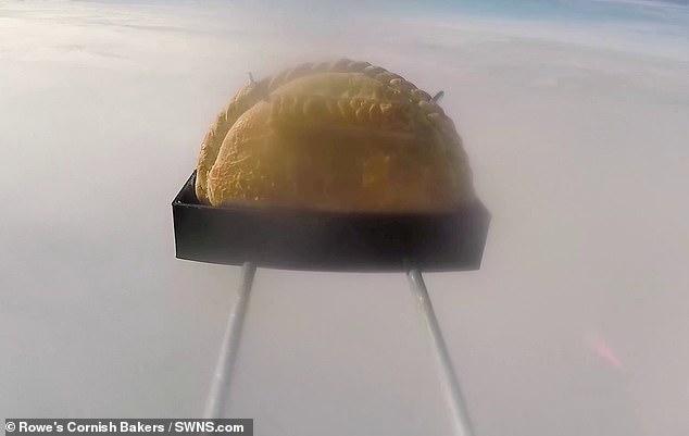 A group of schoolchildren and a bakers outdid Virgin Orbit by blasting a Cornish pasty (pictured) to the edge of space in 2017, showing Cornwall can launch successful space missions