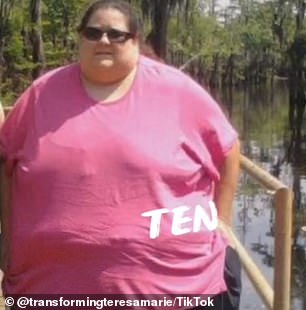 A photo Teresa shared from when she weighed 600 pounds