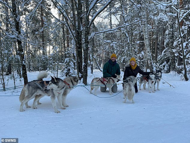 Snowmance: Both hatched the proposal after a husky sleigh ride in Latvia