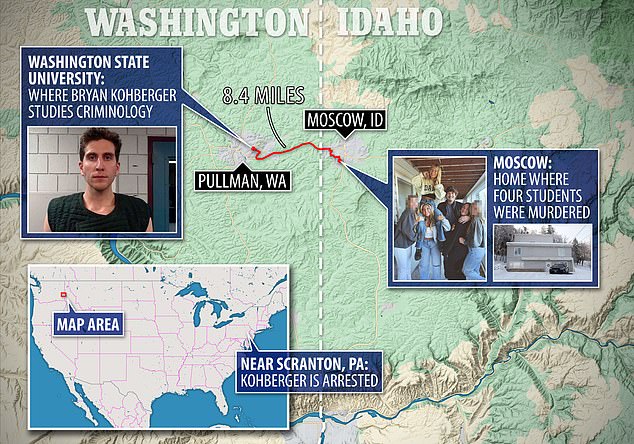 The suspect was attending college in nearby Washington state, where he was studying criminology.