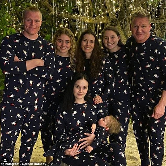 Family: Oscar (below) is the youngest in the family of Gordon (far right) and his wife Tana (center), and the couple also share Megan, 24, (below) twins Jack and Holly, 23, (below) ) and Tilly, 21 (right)