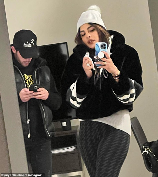 Bundle Up: It comes after Priyanka shared a new series of Instagram photos capturing special moments from a New Jersey vacation with husband Nick Jonas.