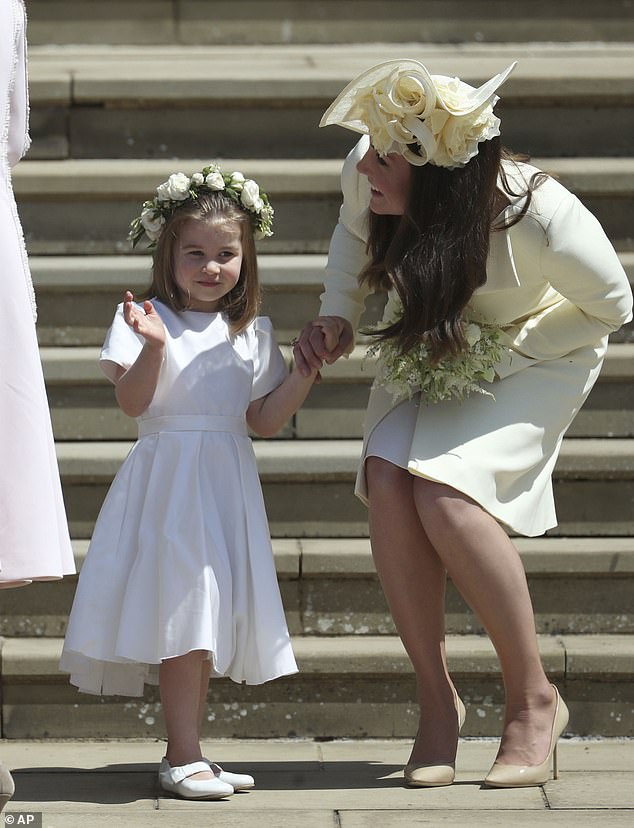 Pictured: Princess Charlotte in her bridesmaid dress after the Sussex wedding in 2018