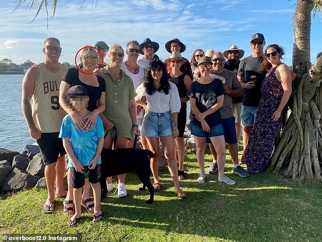 The mother-of-two (circled in red) was last seen on Instagram in a family photo posted by her husband Mick Lobie on November 14.