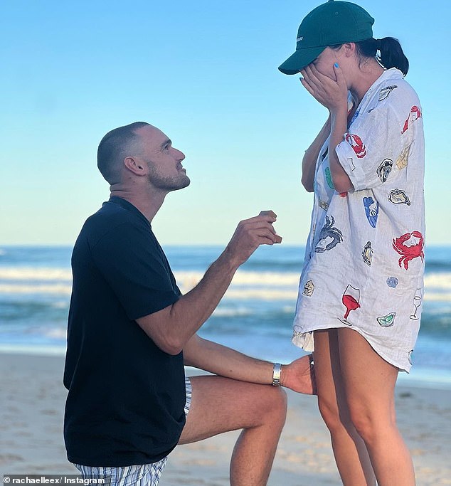 Her sister's boyfriend got down on one knee and proposed to Bridgette in Mollymook on Tuesday.