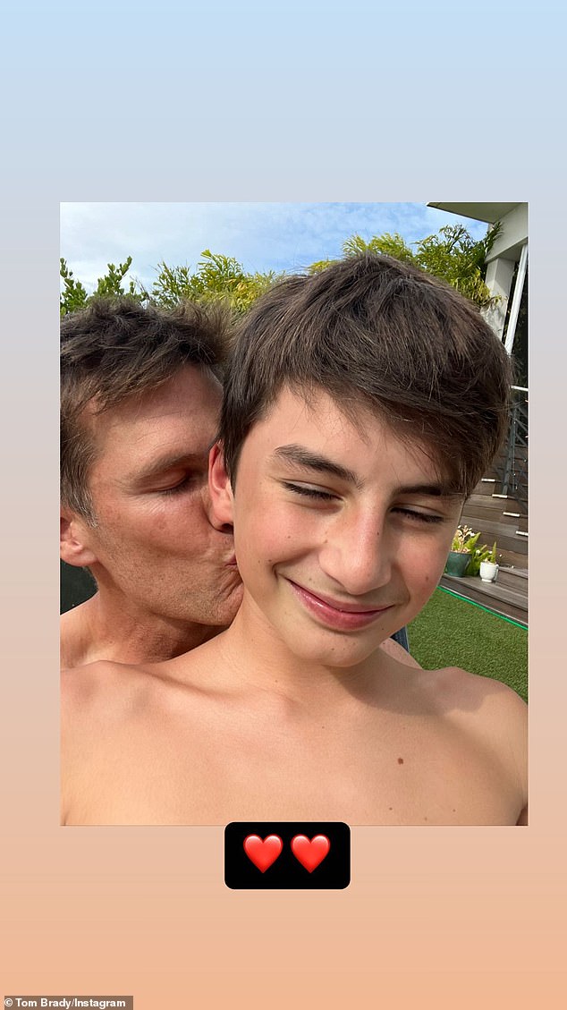 Brady shared a photo of himself with his son Benjamin late last month.