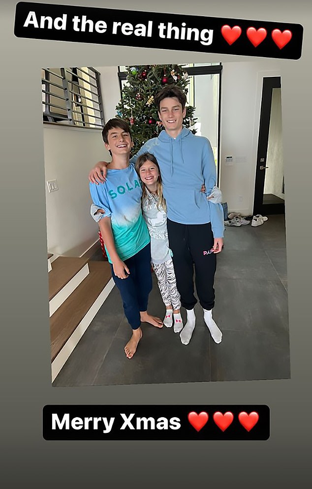 He shared a Christmas photo of his three children together last month.