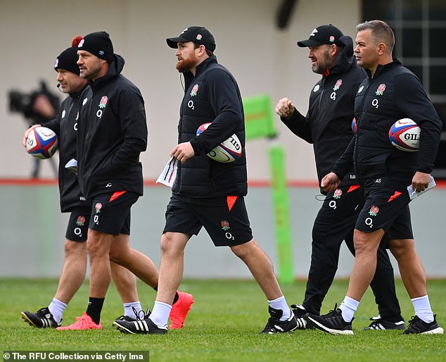 Fitness trainer Jon Clarke (second from left) has been released by England as part of the shakeup