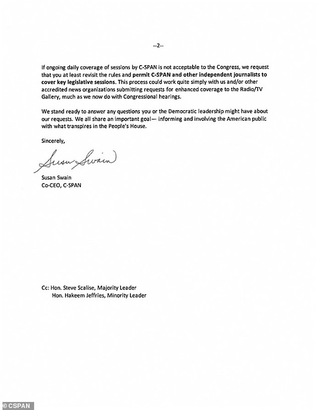 Rep. Matt Gaetz's call came the same day that C-SPAN co-executive director Susan Swain wrote a letter to McCarthy asking her to bring additional cameras to the chamber.