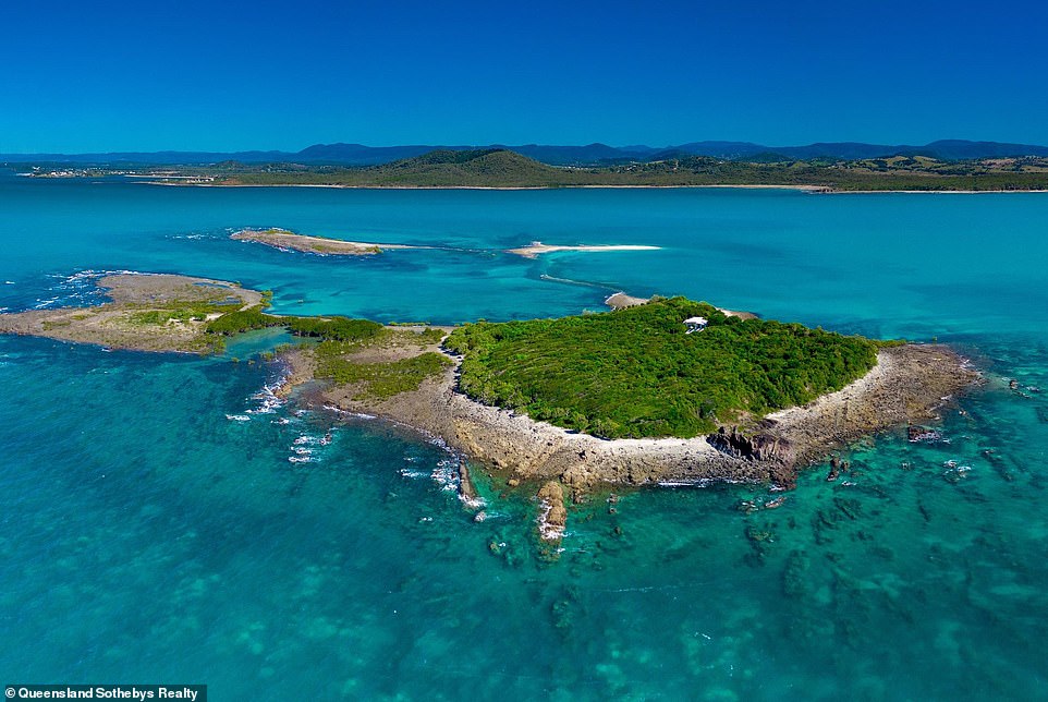 Victor Island (pictured) is just a kilometer from the Queensland mainland, or a 20-minute boat ride from Hay Point Marina near Mackay.