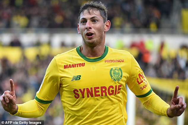 Sala (pictured) spent four years at French club Nantes between 2015 and 2019.