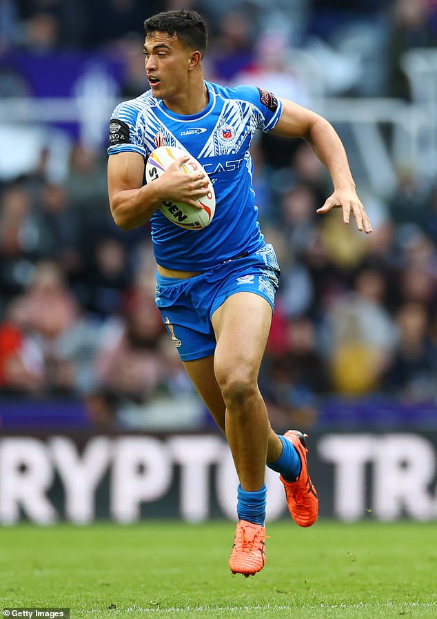 The prestigious honor came after Suaalii lit excelled in the NRL and for Samoa at the Rugby League World Cup in the UK (pictured)