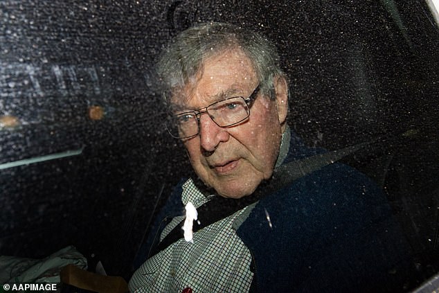 Cardinal George Pell arrives at the Good Shepherd Seminary in Sydney after the High Court acquitted him of the child sexual abuse convictions that put him behind bars.