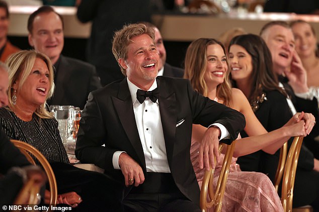 The co-stars were all smiles as they sat next to each other at the awards ceremony on Tuesday night.