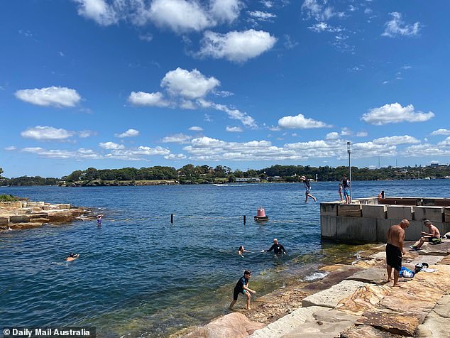 Although diving is prohibited due to the shallow rocks, keen swimmers quickly discovered that a high platform on the 