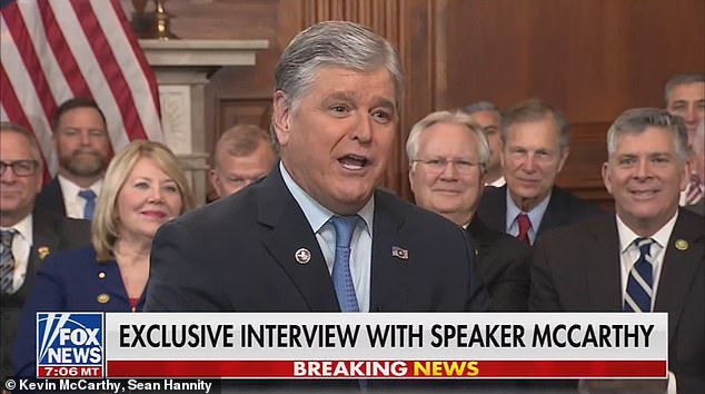 Fox News host Sean Hannity spoke with Kevin McCarthy on Capitol Hill