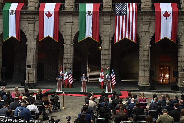 The leaders spoke after their meeting at the National Palace in the heart of Mexico City