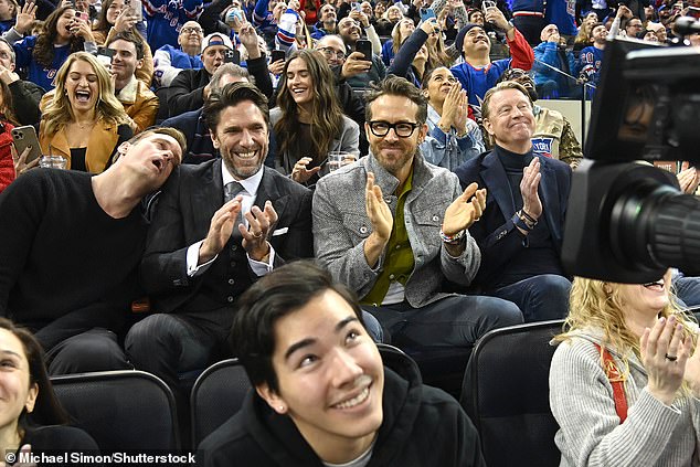 In attendance: Alexander Skarsgard and Verizon CEO Hans Vestberg, flanked by Henrik and Ryan.