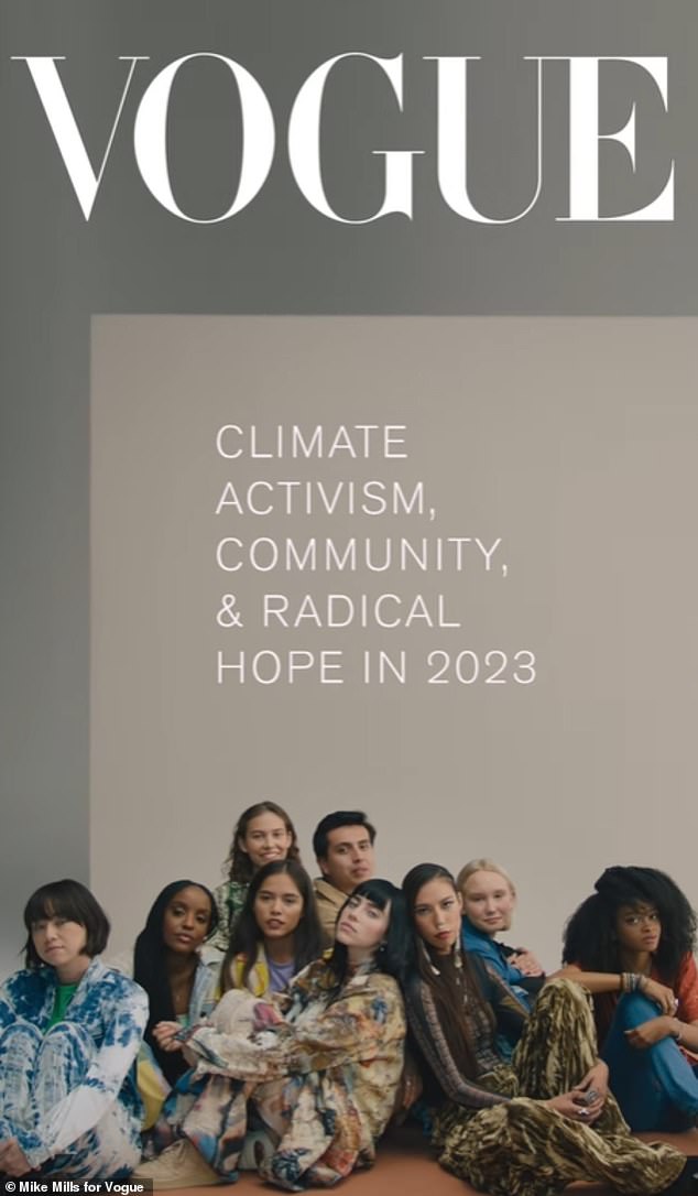 Hope for the future: The 21-year-old singer appeared on Vogue magazine's first video cover alongside a selection of climate activists as she detailed her relationship with the planet.