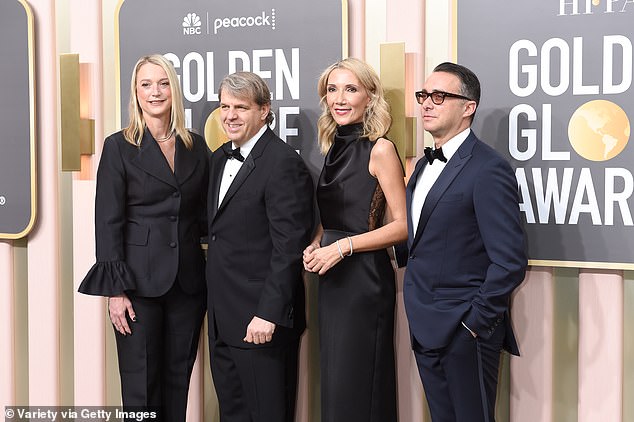 Boehly (second from left) pictured with his wife Katie (left), Helen Hoehne (President of the Hollywood Foreign Press Association) and an anonymous guest