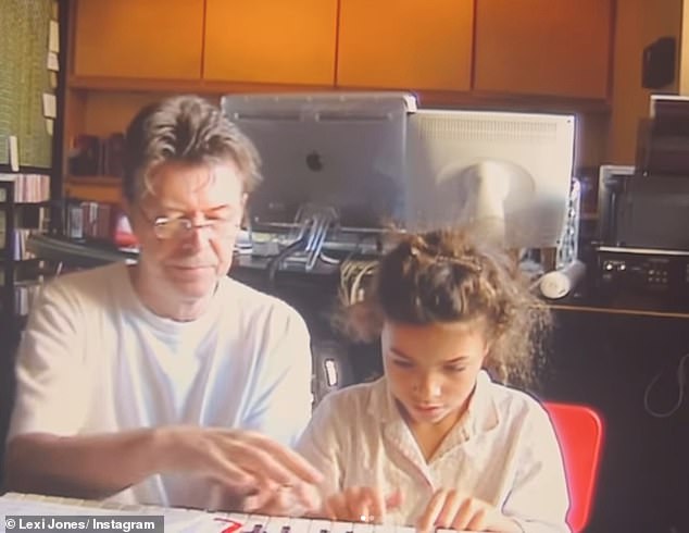 Good Genes: The video appears to show father and daughter in the recording studio with young Lexi effortlessly showing off her keyboard talents.