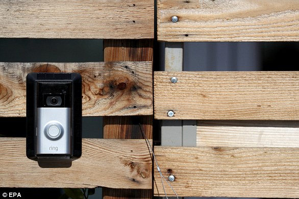 Ring sells doorbells (left) that capture video and audio. Clips can be streamed to smartphones and other devices, while the doorbell even allows homeowners to chat remotely with those at their door