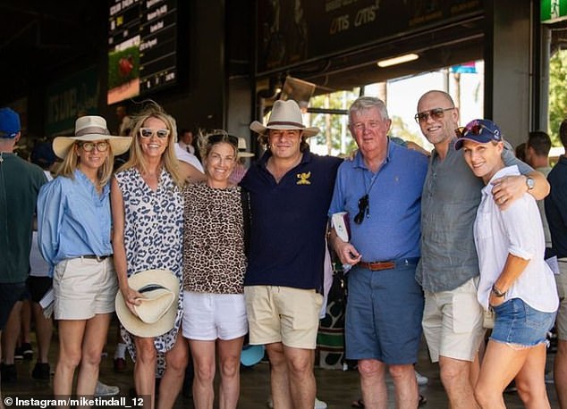 Out and about: In another snap shared by the former rugby ace, he affectionately put his arm around Zara as they basked in the Australian summer sun