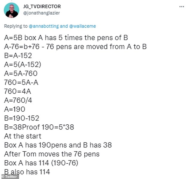 1673441589 863 Can YOU solve this 10 year olds maths homework Sky News Anna