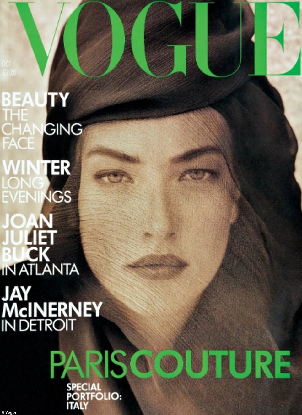 She brought the drama: here she is seen on another Vogue cover;  she lived in the US and spent time in Montana