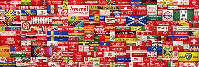 We all follow Arsenal - it's a tapestry of 187 flags and banners belonging to fan groups around the world.