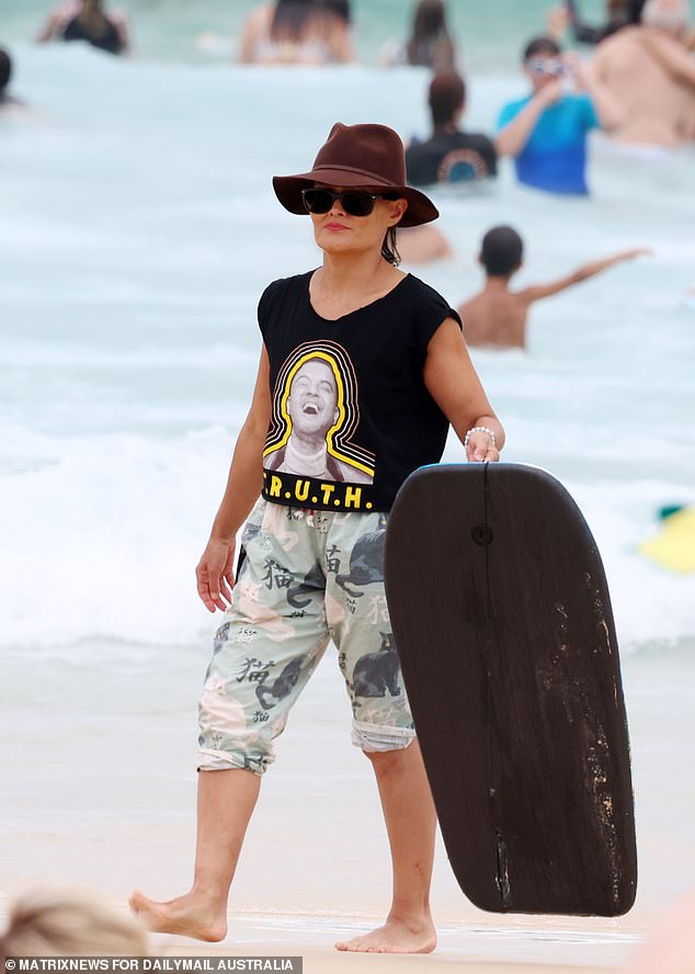 Stynes ​​announced her separation from Bendeler, her second husband, in October 2021 after nearly a decade of marriage.  Both are 47 years old.  She is pictured at Bondi Beach on Wednesday.