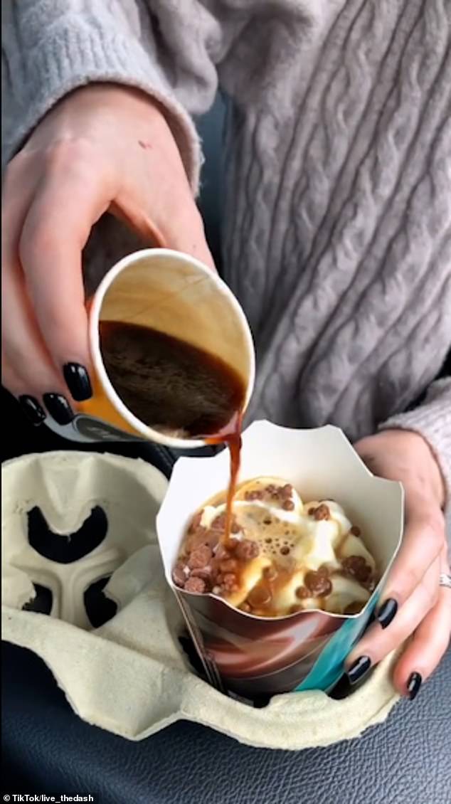 The couple, who share the TikTok account @live_thedash, shared an unusual tip for upping their McFlurry by adding an espresso to the ice cream.