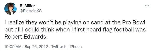 Several fans raised concerns about flag football when the NFL made the announcement in September.  Former Patriots running back Robert Edwards suffered a career-ending injury in a Pro Bowl beach flag football game