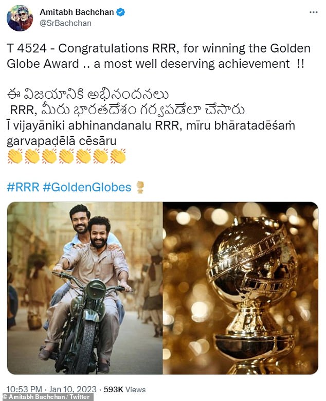 1673473528 576 India enjoys its first Golden Globe win through RRRs song