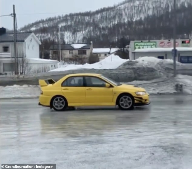 High Speed: Paramedics helped James out of his Mitsubishi Lancer Evo 8 and rushed him to hospital for a brain scan and X-rays.