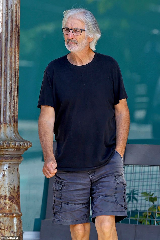 The Wolf's Creek star dressed casually in a black T-shirt, navy shorts and sneakers for her run.