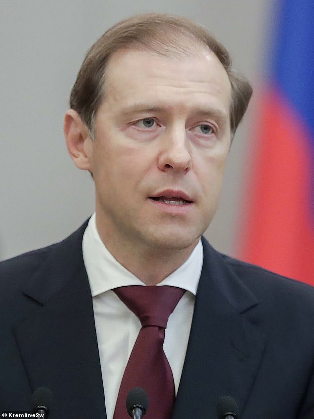 Putin accused Denis Manturov (pictured) of playing dumb after the politician, deputy prime minister and trade and industry minister flew to NATO country Turkey for a holiday over the New Year.