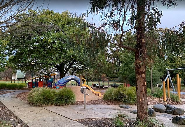 The woman was pushing her stroller in a park on Mitcham Road in Melbourne's east shortly after 4:30pm on January 6 when a man approached her.