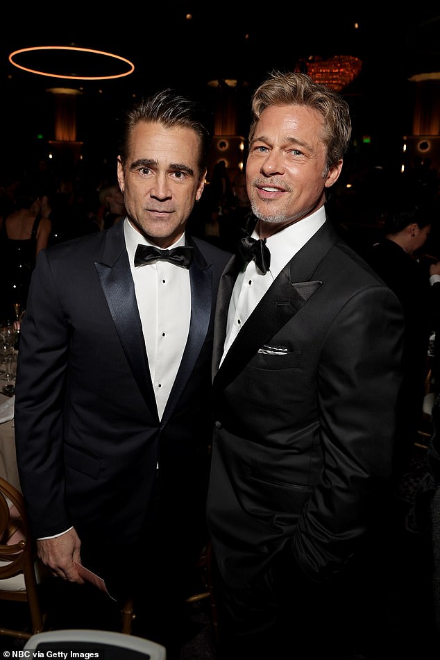 Lost out: Her departure comes a day after her 59-year-old boyfriend lost the Best Actor in a Supporting Role category for his performance in Babylon at the 80th Golden Globes;  In the photo of the event with Colin Farrell