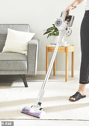 Includes $30 Handheld Steamer, $100 Cordless Vacuum (pictured), $35 Electric Window Washer, and $30 Spin Mop Set (left)