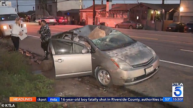 One of the doors of the vehicle could still be opened