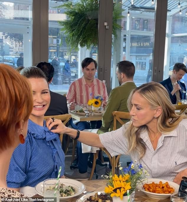 'Pause to adjust the arc!'  Davis, Sarah Jessica Parker (right, pictured December 2) and Cynthia Nixon (left) likely received big raises on their previous paychecks of $10 million to executive produce and star in season two.