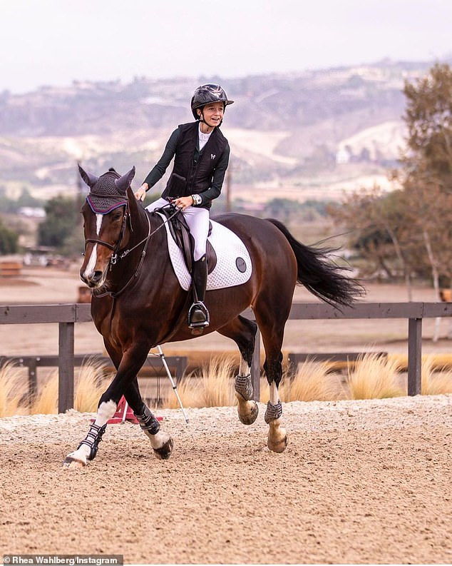 Girl's Got Skills: The now-teenager's love of horseback riding has been documented on her parents' social media pages over the years.